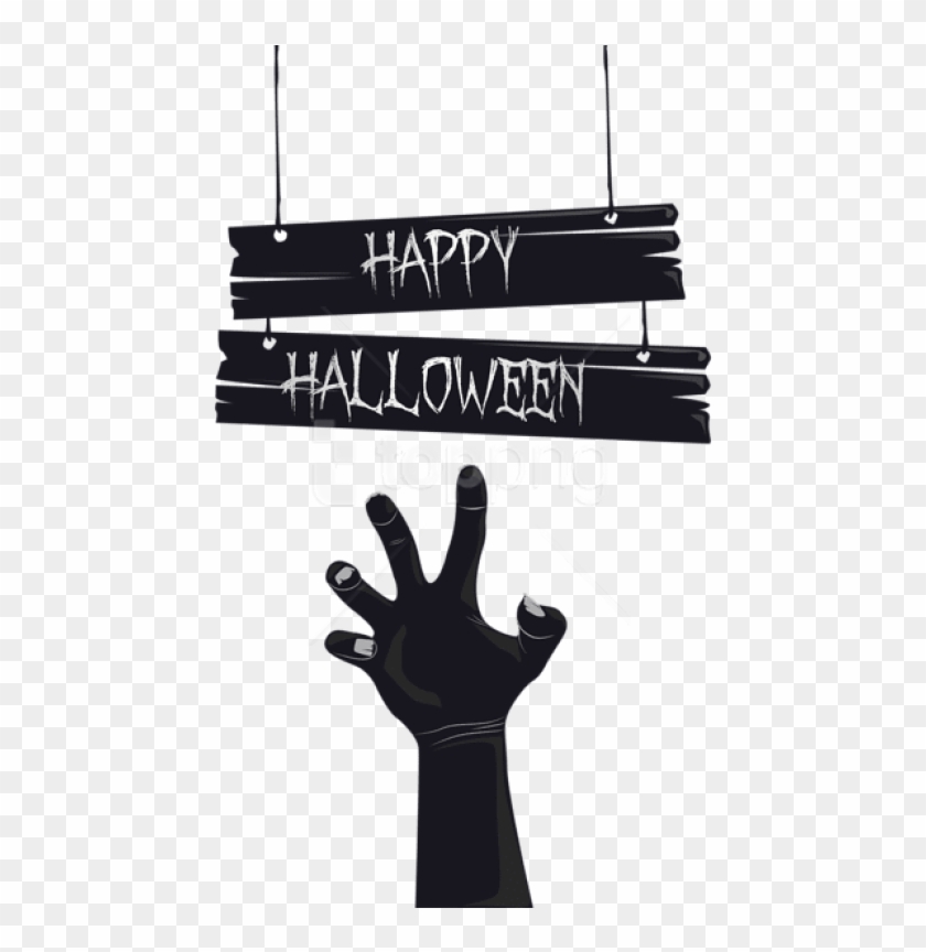 Free Png Happy Halloween With Grave Hand Png Images - Grave Hand Png Clipart #5399063