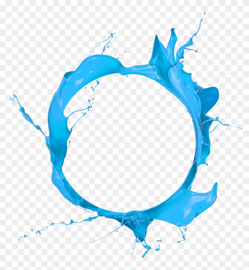 Blue Paint Circle Splash Free Hd Image Clipart - Png Download #5399823