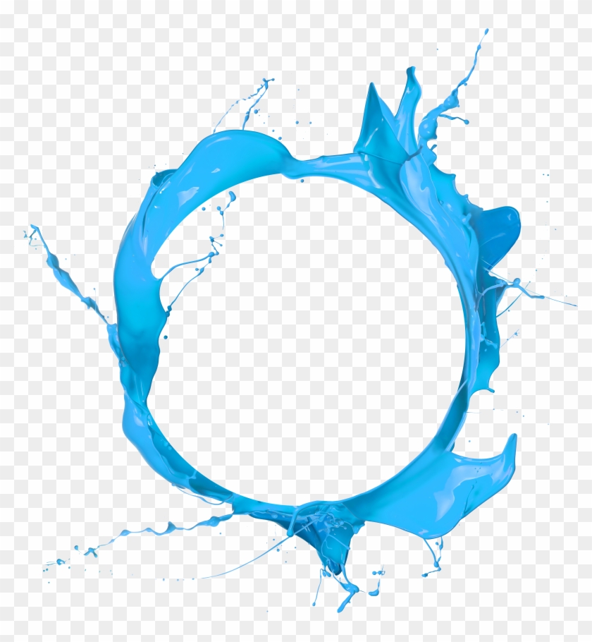 Blue Paint Circle Splash Free Hd Image Clipart - Png Download