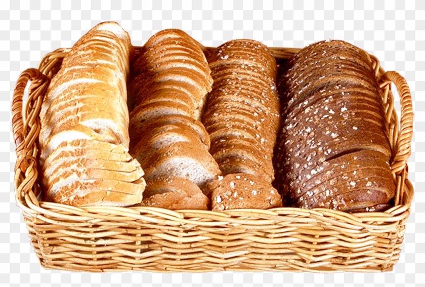 Bread Slices In Wicker Basket Png Image - Basket Bread Png Clipart #540943