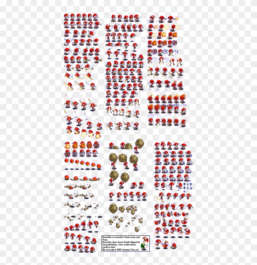 Sonic Battle Knuckles Sprites Clipart #542013