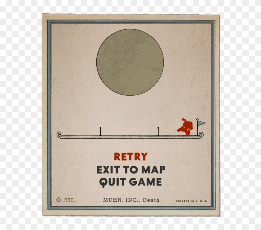 Here's A Death Card/game Over Template - Cuphead Death Screen Template Clipart