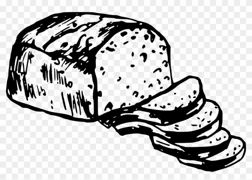 White Bread Breakfast Toast Loaf - Bread Black And White Png Clipart