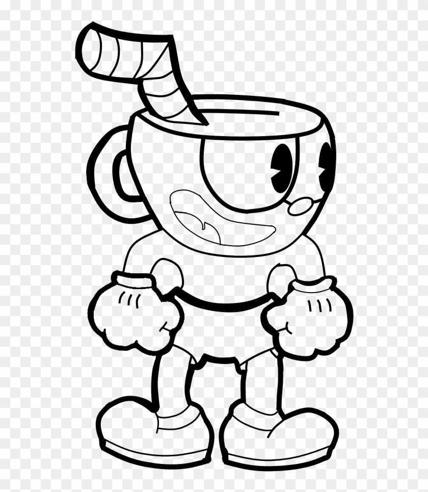 Incredible Ideas Cuphead Coloring Page Collection Of - Black And White Cuphead Clipart #542673