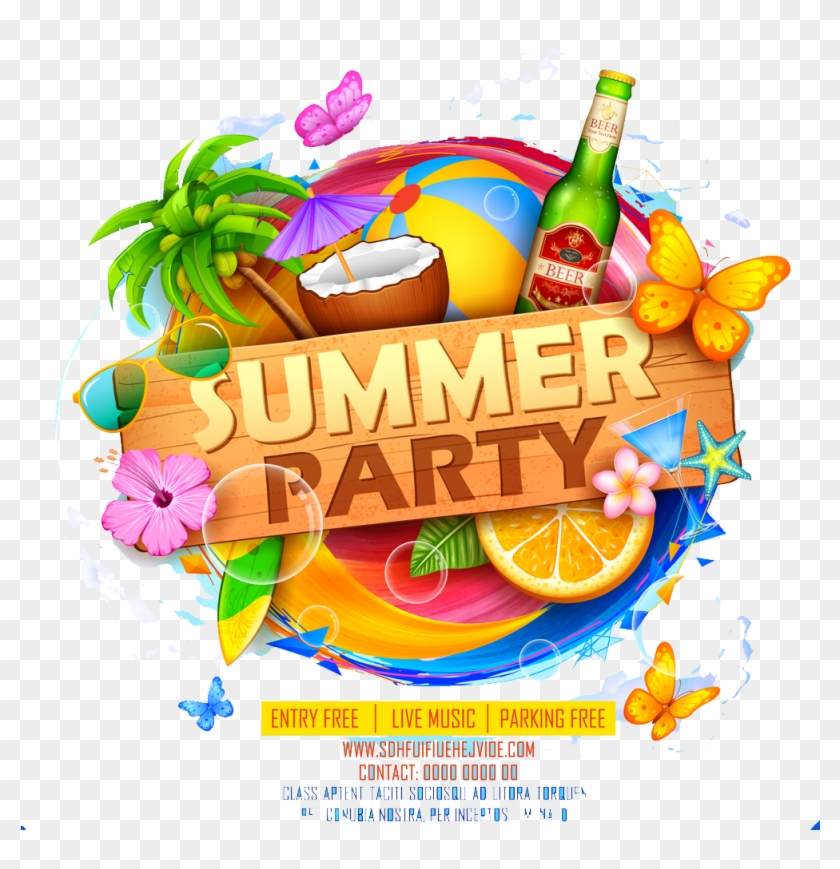 Summer Party Png Image Download - Summer Party Poster Design Clipart #543415