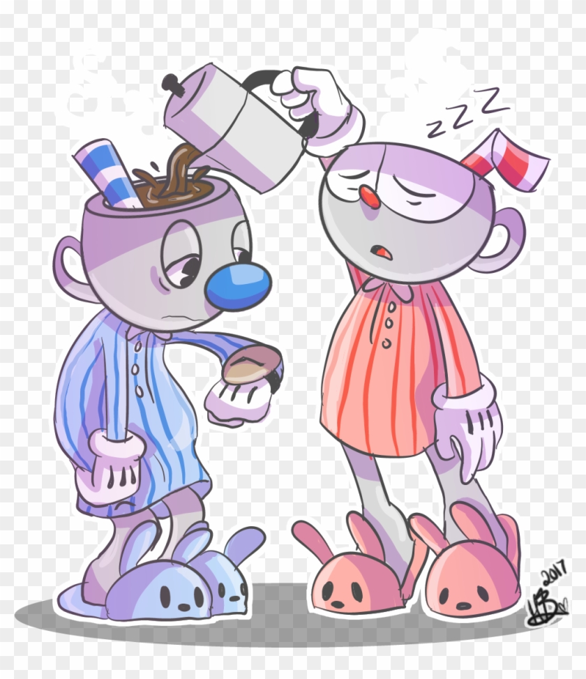 Tired Mugs In The Morning - Cuphead And Mugman Clipart