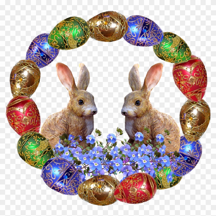 Easter, Eggs, Frame, Rabbits, Celebration Clipart #543560