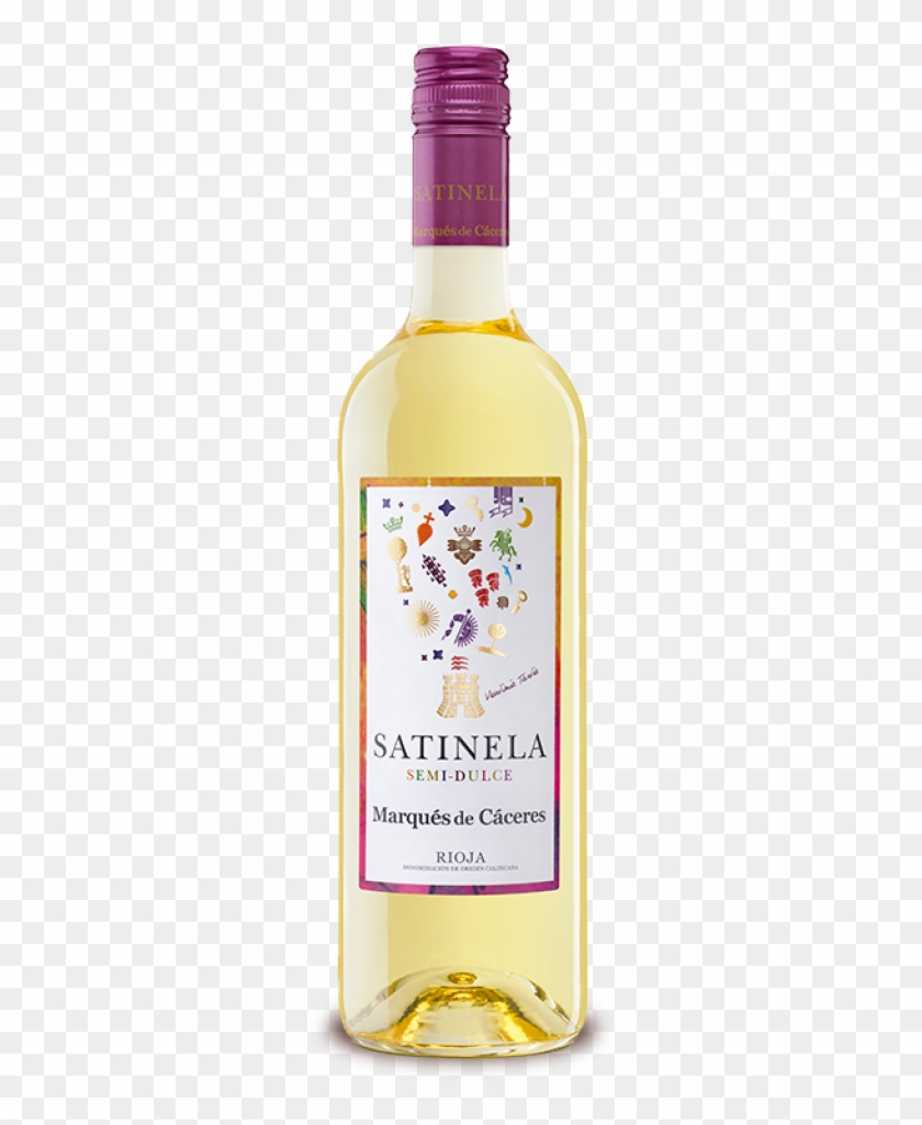 Satinela Semi-sweet Wine - Glass Bottle Clipart #543866