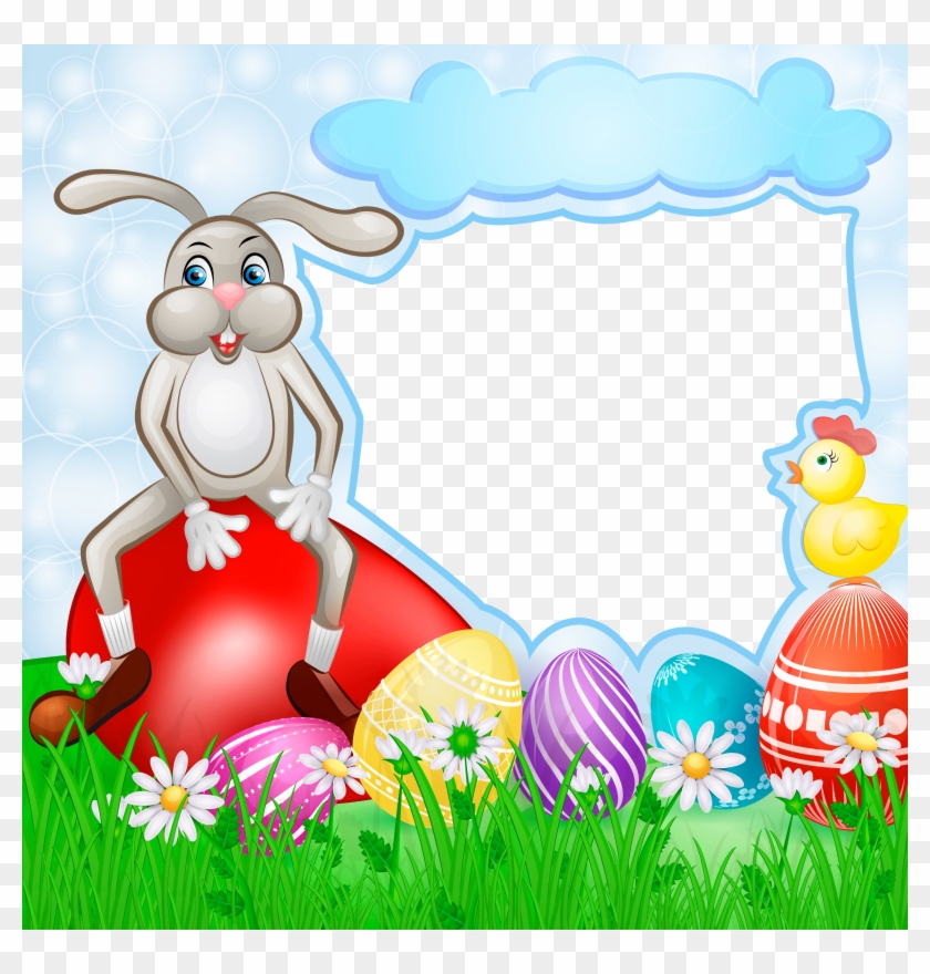 Transparent Easter With Bunny Gallery Yopriceville - Easter Frame Clipart