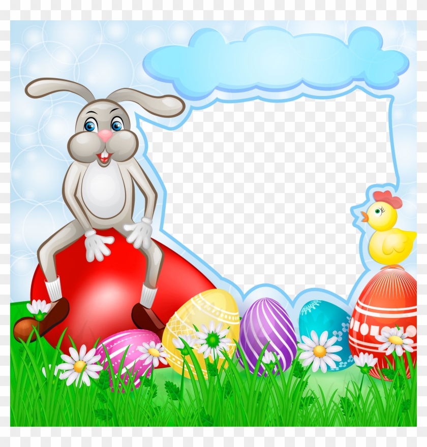 Transparent Easter With Bunny Gallery Yopriceville - Easter Frame Clipart #544243