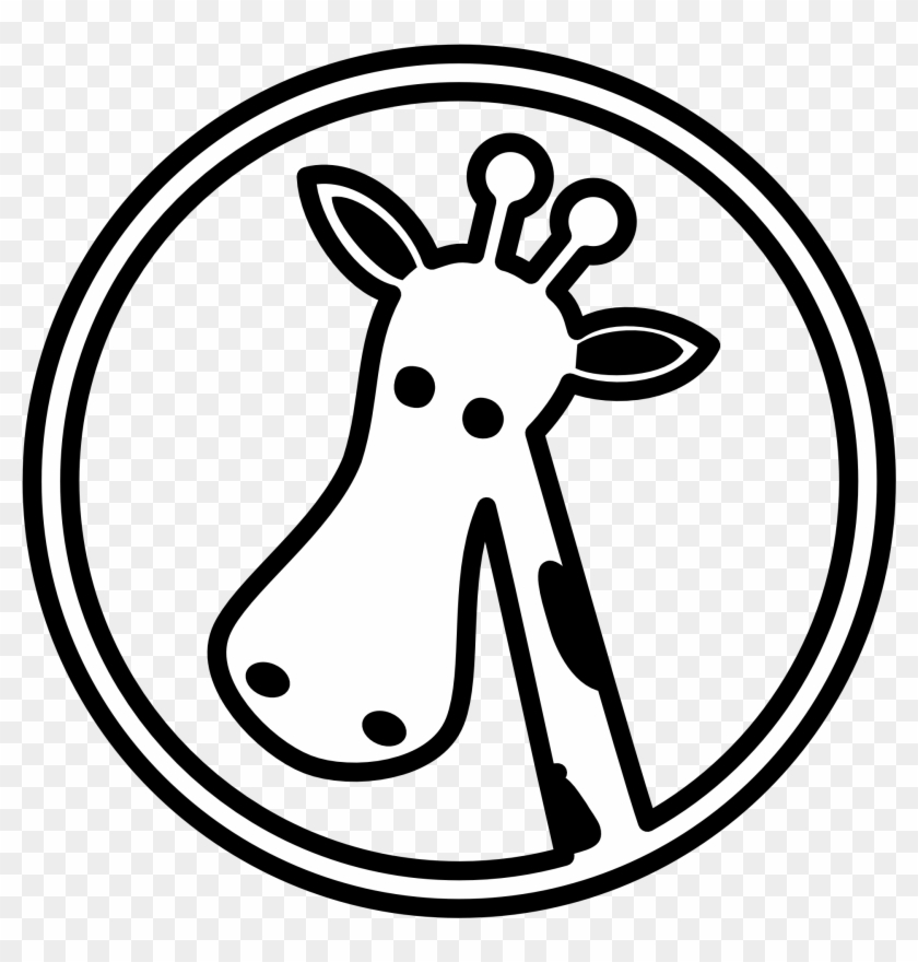 Animal Clipart Line - Giraffe Head Coloring Pages - Png Download #544608