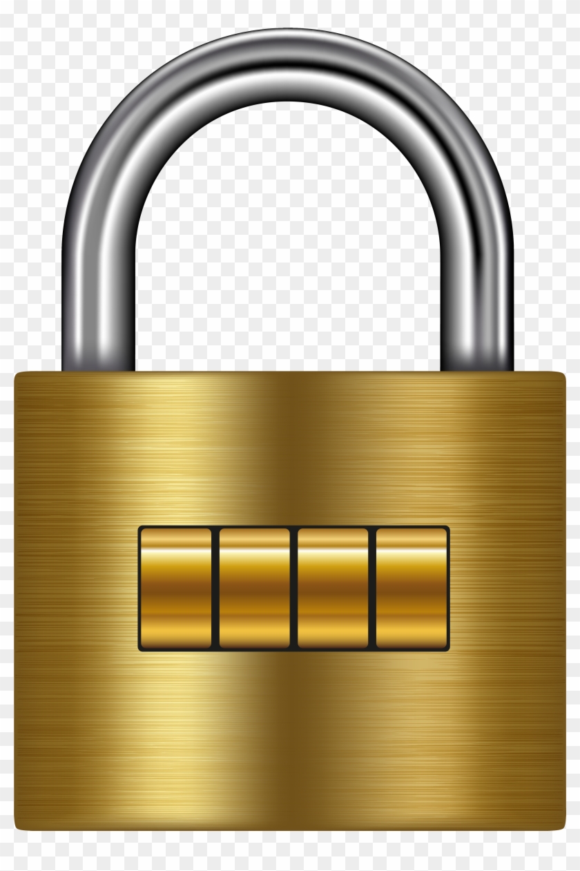 Lock Gold Png Clip Art - Portable Network Graphics Transparent Png #544798