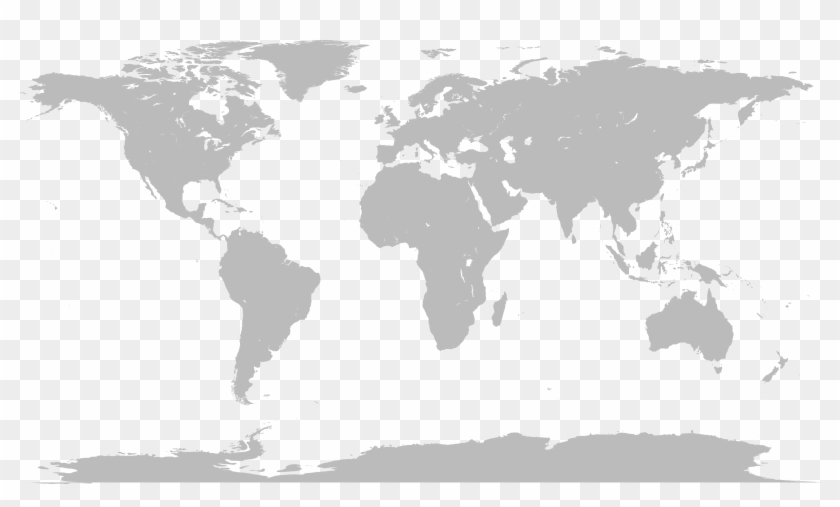 World Map Blank Without Borders - Transparent World Map Png Clipart #544906