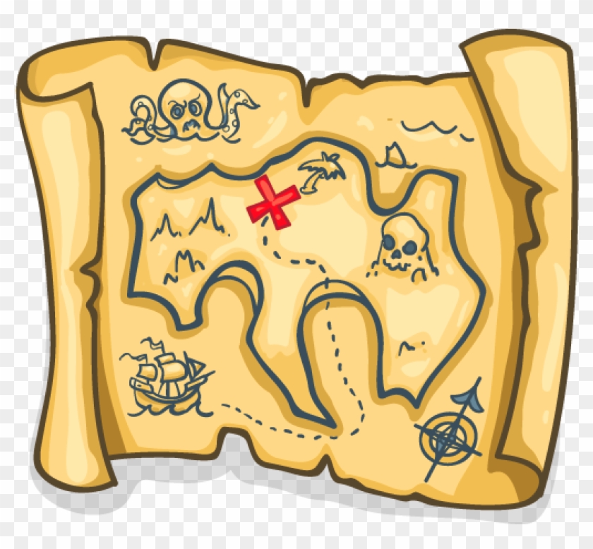 Treasure Map - Pirate Treasure Map Png Clipart