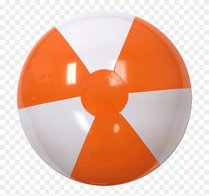 16'' Orange & White Beach Ball , Png Download - Circle Clipart