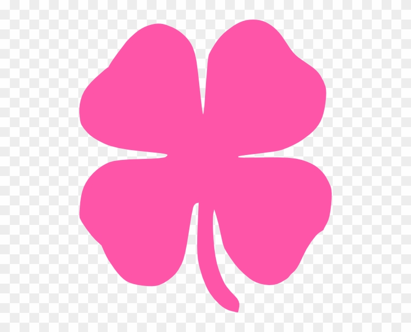 Small - Pink 4 Leaf Clover Clipart