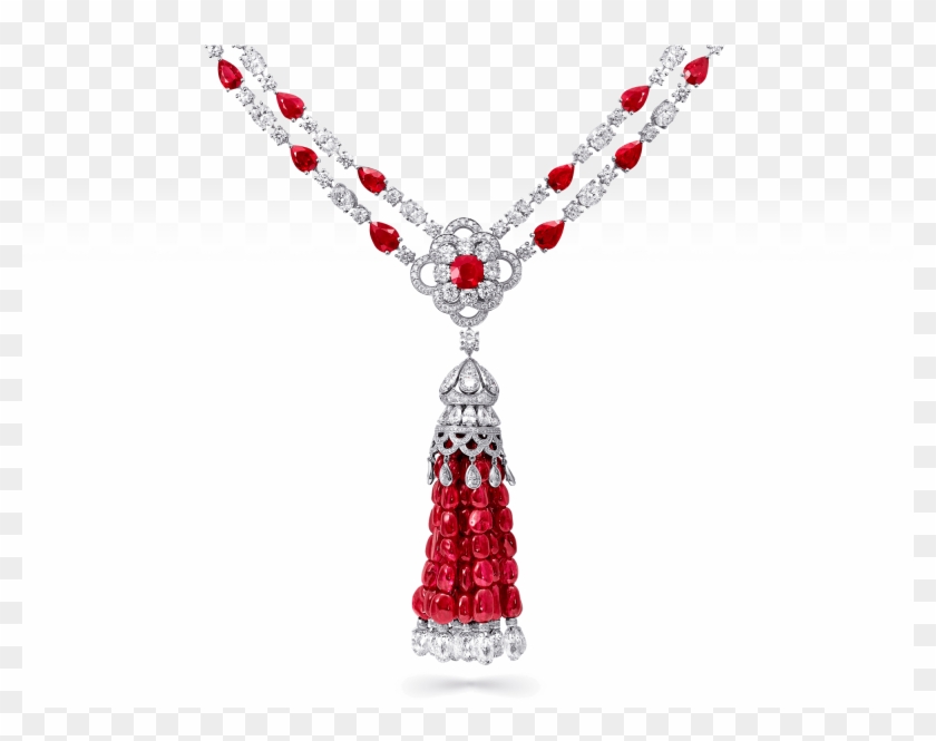 A Graff Ruby And White Diamond Tassel Necklace - Ruby Tassel Necklace Clipart #5400072