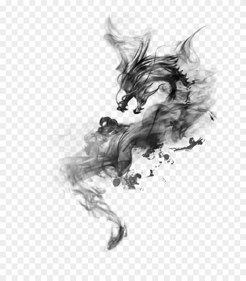 #edits #dragon #smoke #art #stickers - Smoke Dragon Png Transparent Clipart #5400098