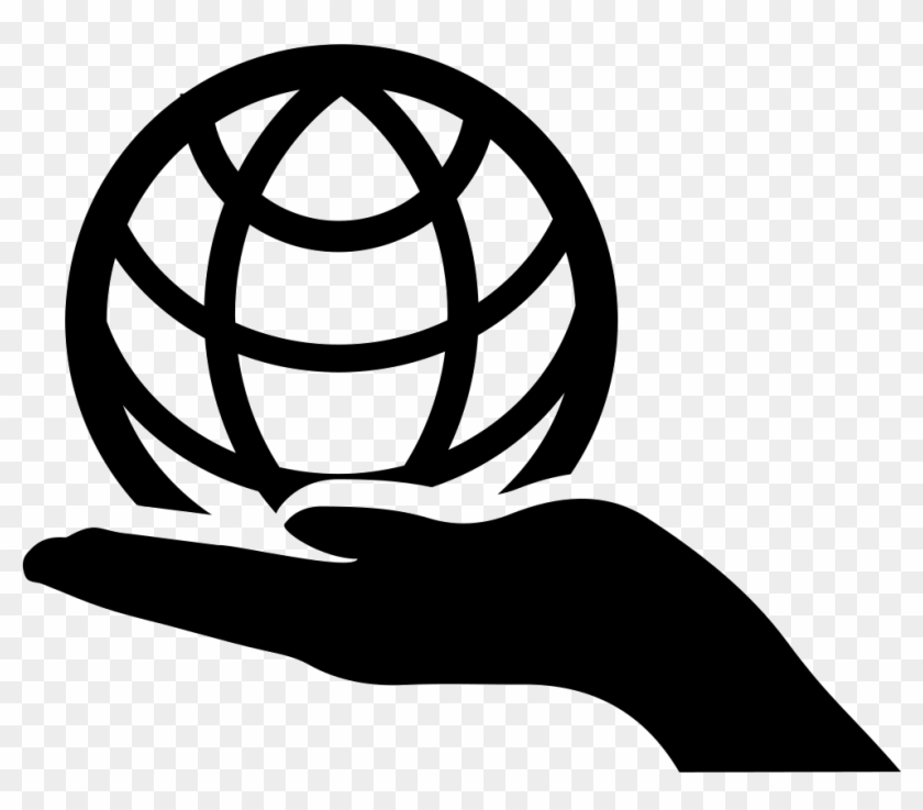 Globe On Hand - Globe In Hand Icon Clipart