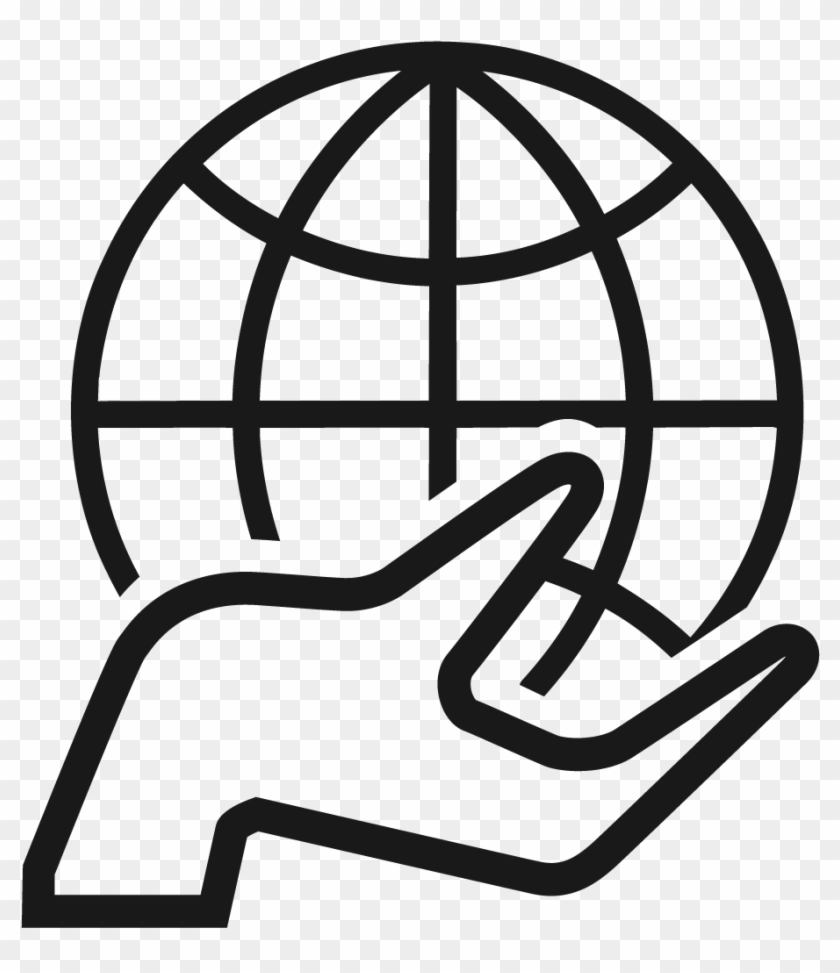 Globe-hand - Icon Green Global Clipart #5401174