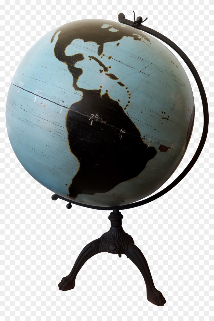 Large 1920s Hand Painted Teaching Globe - Globe Clipart #5401422
