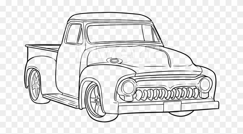 Draw And Trace Car Or Other Vehicle Blueprints Line - Pickup Truck Clipart #5401648