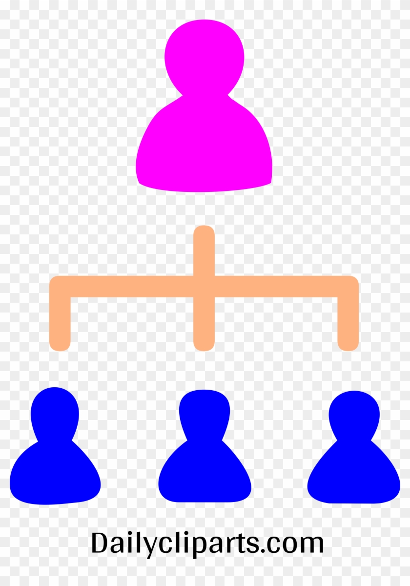 Female Boss 3 Male Managers Office Hierarchy Icon Image - Boss Clipart Black And White - Png Download