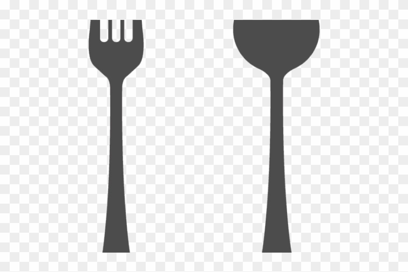 Spoon And Fork Clipart - Silhouette - Png Download