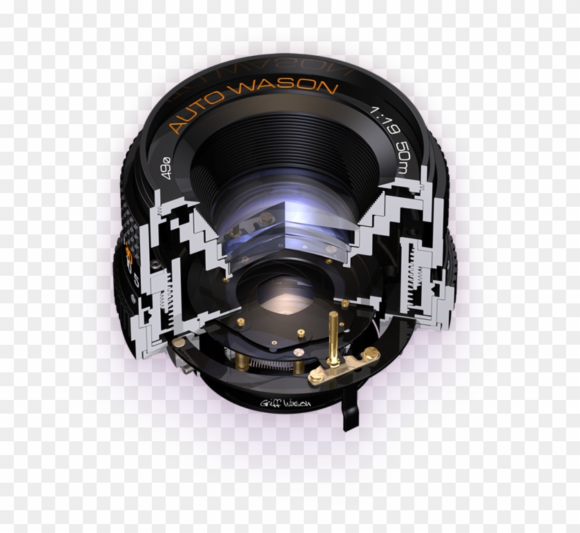 Front 140 Deg Cutaway Illustration Of A 50mm F/1 - Rotor Clipart #5402178