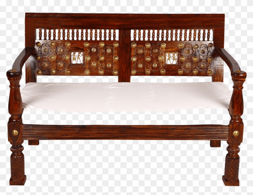 Sofa 2 Seater Brass Work Tribal Design Saritagf - Bench Clipart