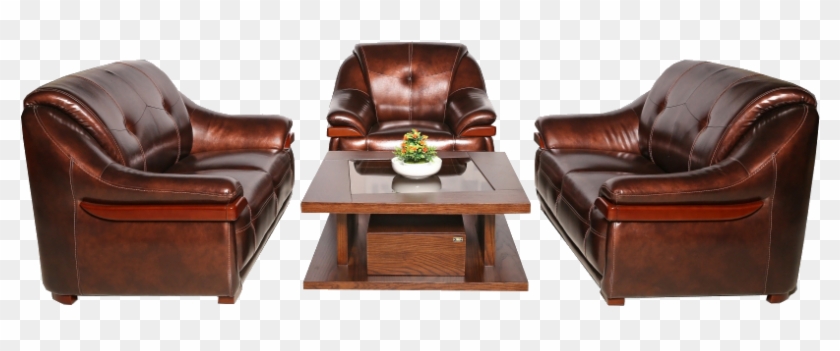 Wood, Leather - Club Chair Clipart