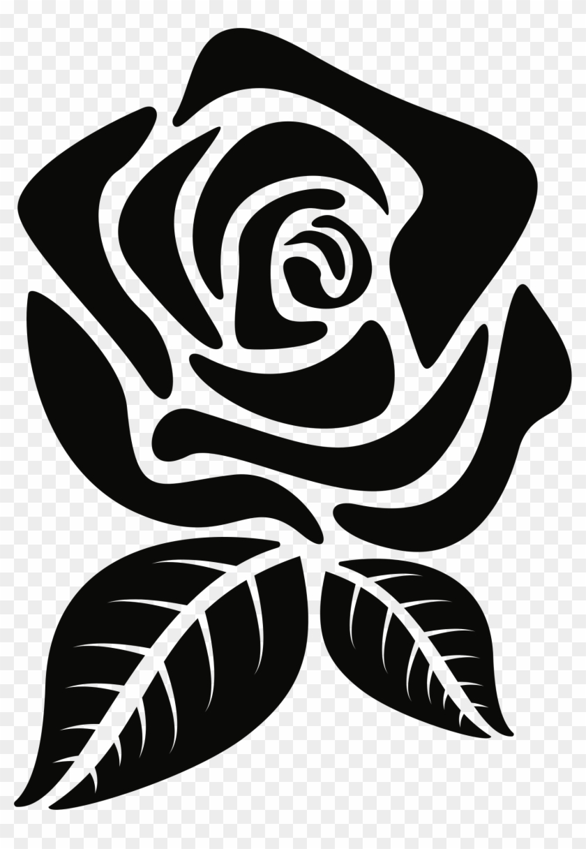 Rose Clipart Black And White Png - Silhouette Rose Clipart Png Transparent Png