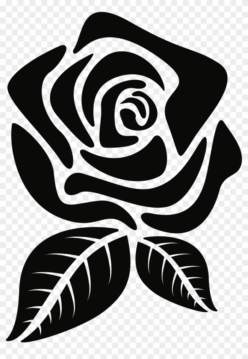 Rose Clipart Black And White Png - Silhouette Rose Clipart Png Transparent Png #5404492