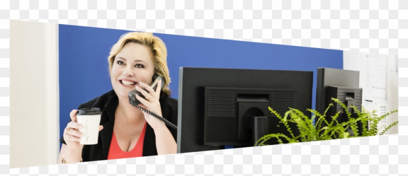 Kristin Calling Clients - Girl Clipart