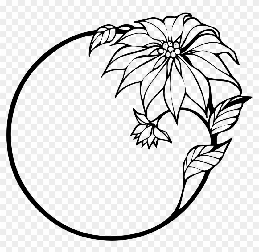 Flower Clipart Black And White Image - Png Download