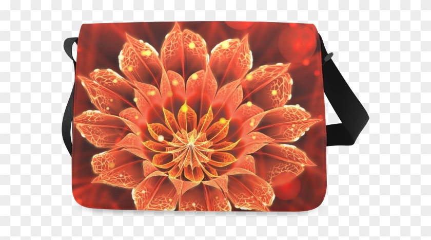 Red Dahlia Fractal Flower With Beautiful Bokeh Messenger - Shining Flower Clipart #5404766