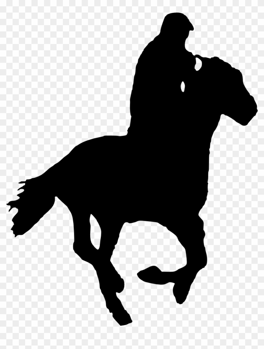 Go To Image - Horse With Rider Silhouette Clipart #5404879