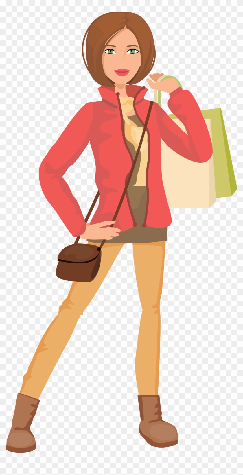Shopping Illustration Big Image Png - Woman Shopping Transparent Png Clipart #5404953