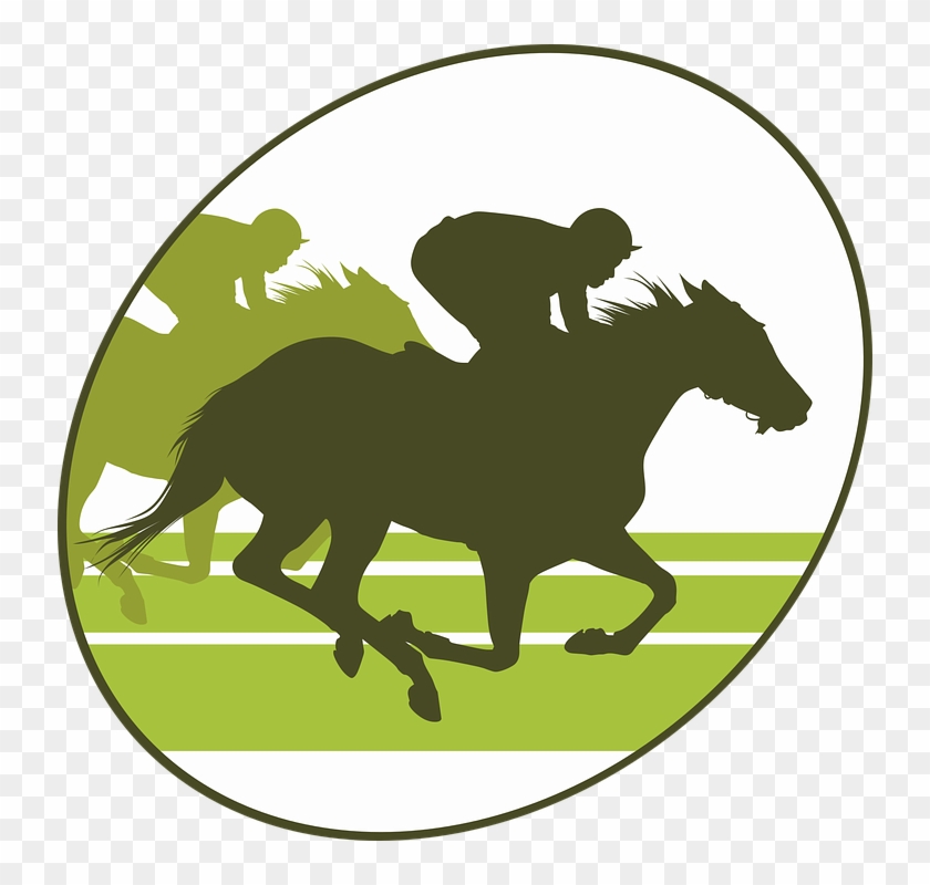 Horse Racing Horse Equine Jumper Horseback Riding - Horse Race Silhouette Png Clipart #5405327