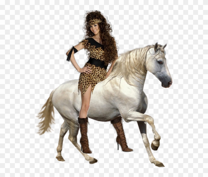 Photo Cavewoman Rides On An Beautiful White Horse Zpsvzsuqrdn - Resimleri Göktepeliler Clipart