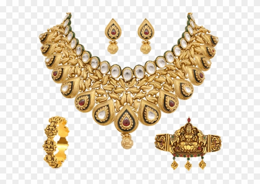 All India Gems And Jewelry Dealers Suppliers Manufacturer - Antique Gold Jewellery Png Clipart #5406016