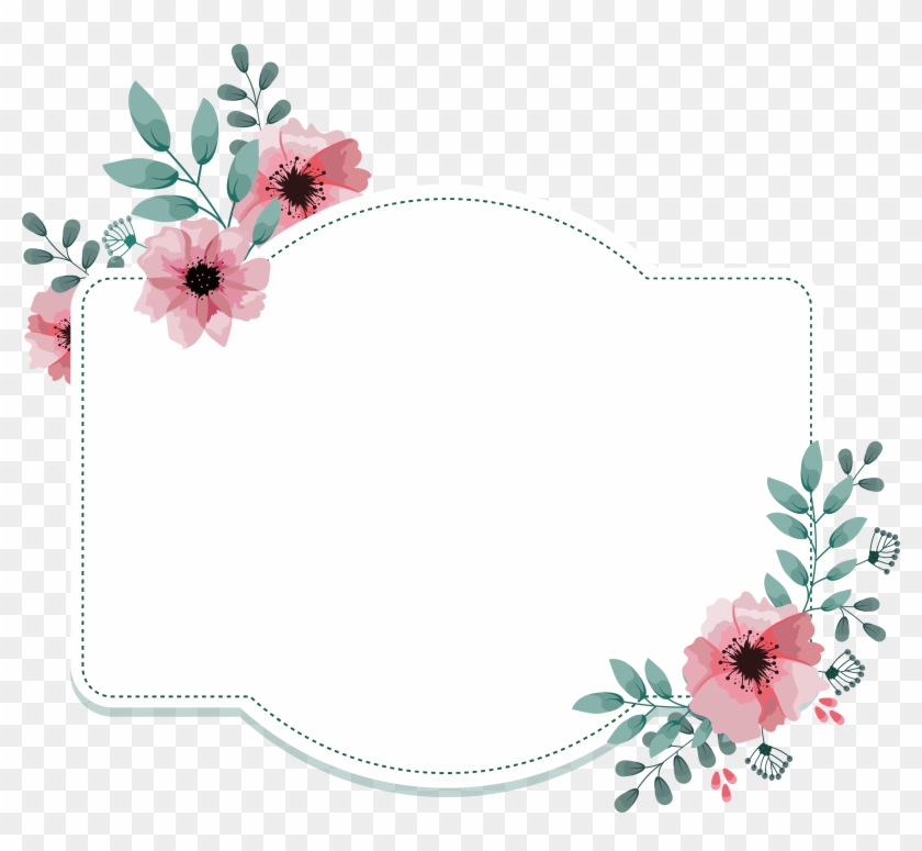 Free Png Floral Frame - Flower Text Box Png Clipart #5406515