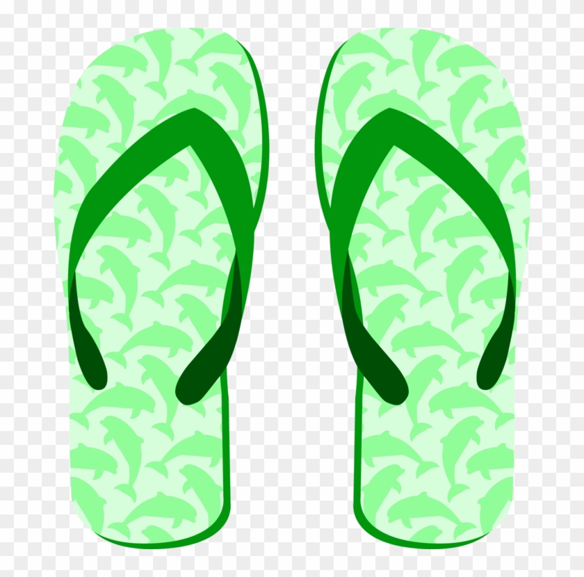 Slipper Flip-flops Sandal Footwear Shoe - Green Flip Flops Clip Art - Png Download