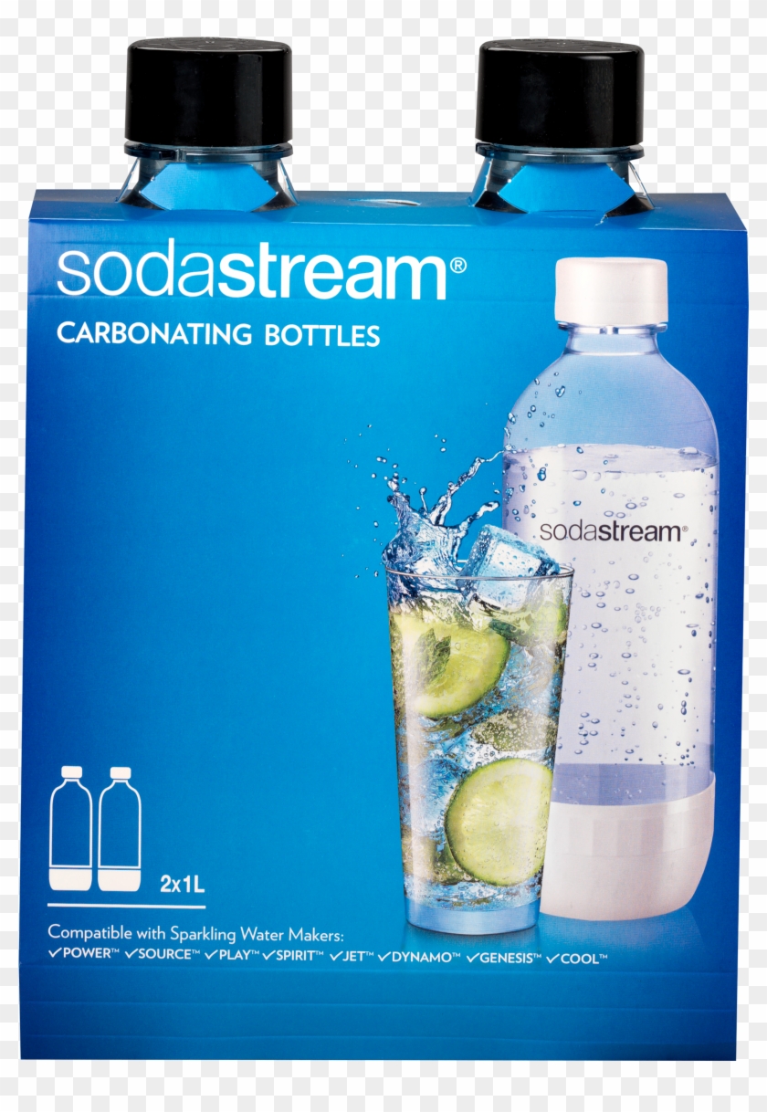 Sodastream 1 Liter Black Carbonating Bottles, 2 Count - Sodastream Carbonating Bottles Clipart