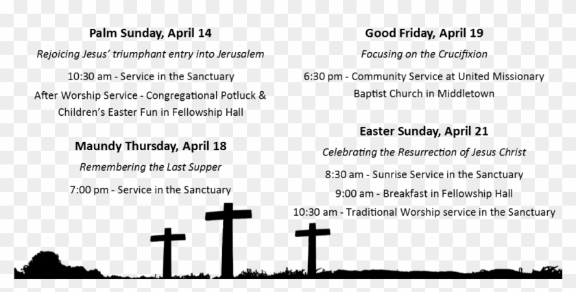 2019 Holy Week Schedule - Cross Clipart