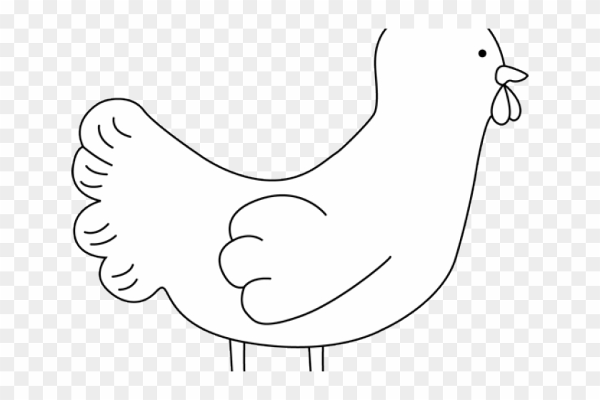 Monochrome Clipart Hen - Chicken Animal Black And White - Png Download