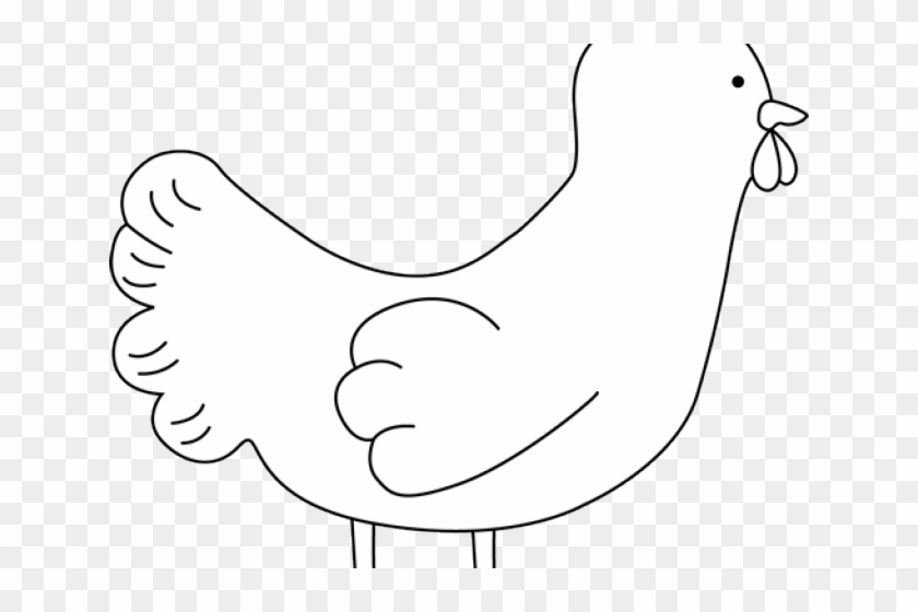 Monochrome Clipart Hen - Chicken Animal Black And White - Png Download #5408500