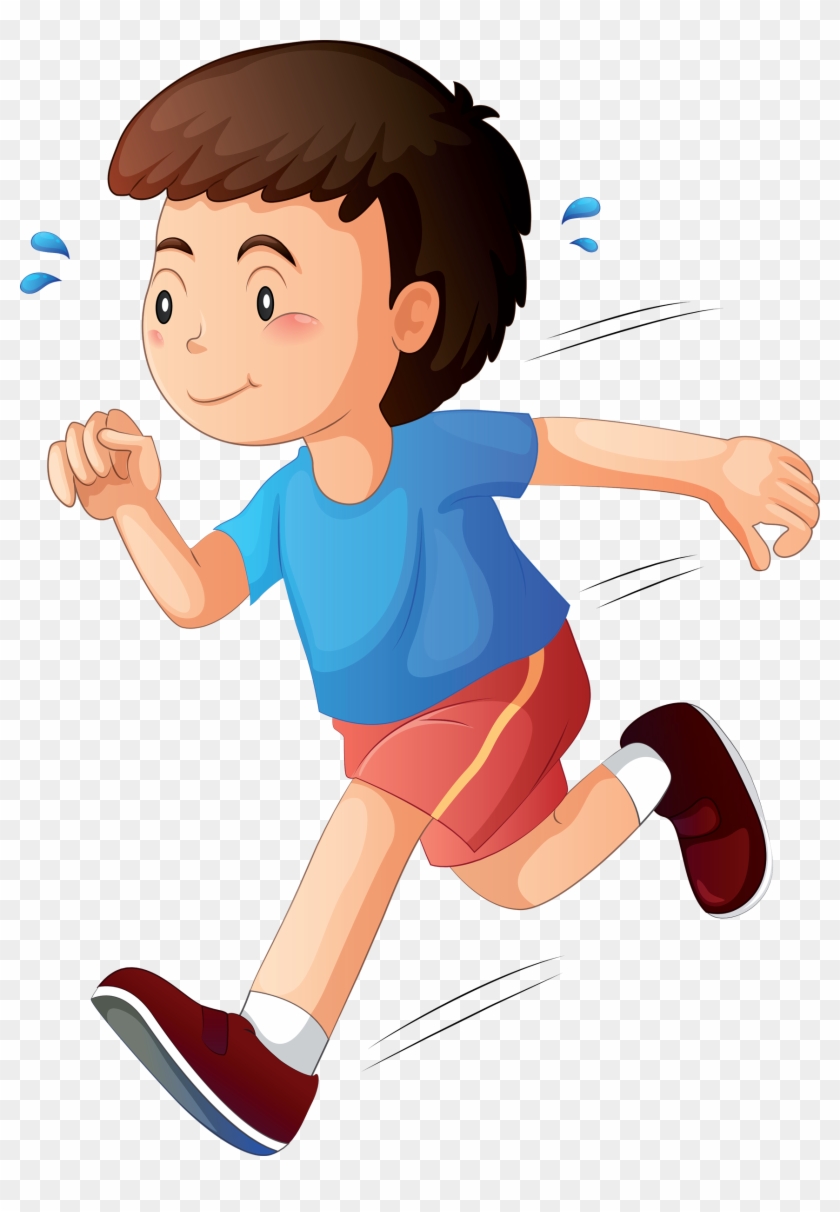 School Cliparts Jog - Child Running Clipart - Png Download #5409405