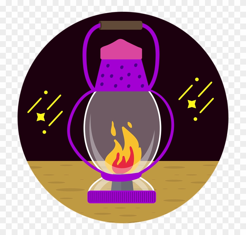 Lamp Night Oil Light Illumination - Circle Clipart