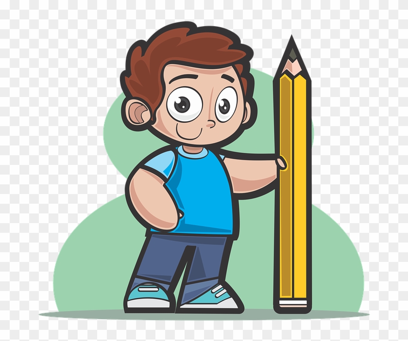 Boy Pencil Drawing School Student Person Teenager - Cartoon Clipart